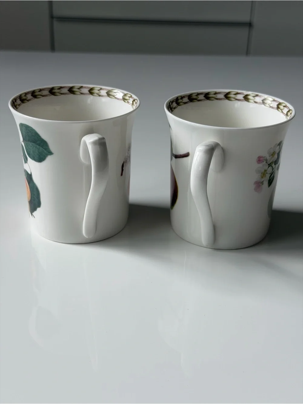 Queen’s Hooker’s Fruit Apple & Peach Fine Bone China Coffee Mugs - Set Of 2